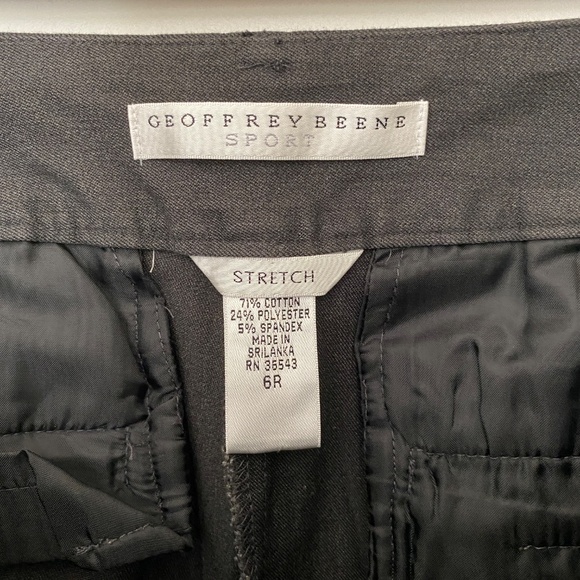 GEOFFREY BEAN SPORT STRETCH WOMANS TROUSER DOUBLE BUTTON DARK GRAY PANTS SIZE 6R - Picture 2 of 3